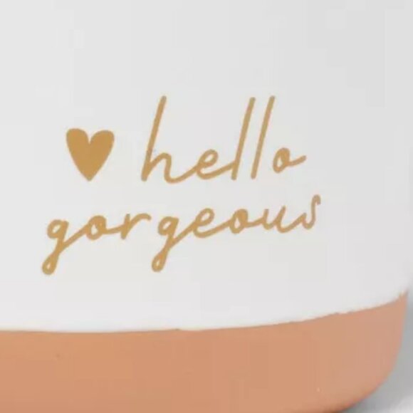 NWT! Threshold 2024 “Hello Gorgeous” White & Gold Mug – Stoneware I Chic I 15 oz - Picture 2 of 9